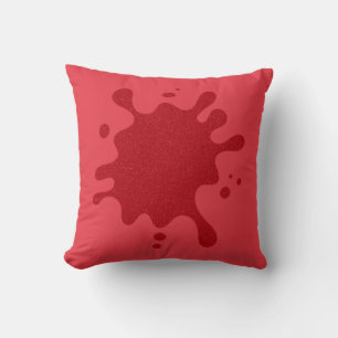 Custom Tomato Red Splat Throw Pillow