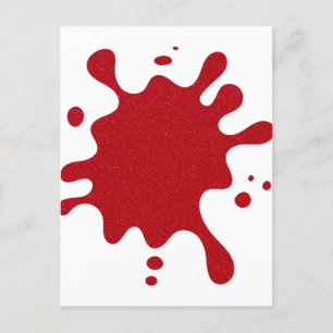 Custom Tomato Red Splatter Announcement Postcard