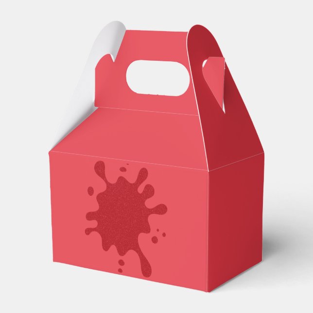Custom Tomato Red Splatter Favour Box (Front Side)