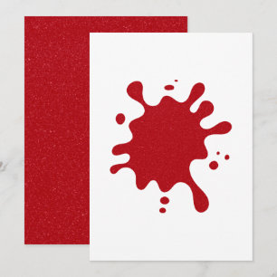 Custom Tomato Red Splatter Flat Holiday Card
