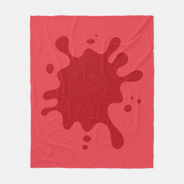 Custom Tomato Red Splatter Fleece Blanket (Front)