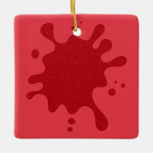 Custom Tomato Red Splatter Ornament