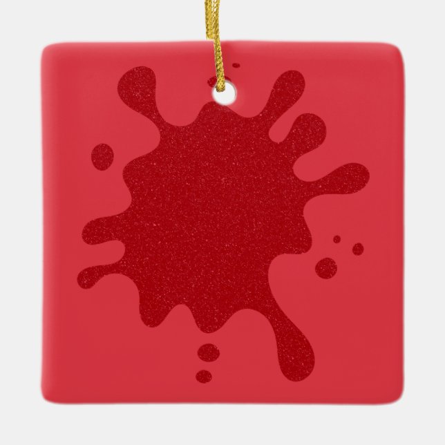 Custom Tomato Red Splatter Ornament (Front)