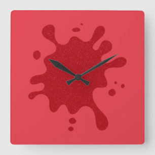 Custom Tomato Red Splatter Wall Clock