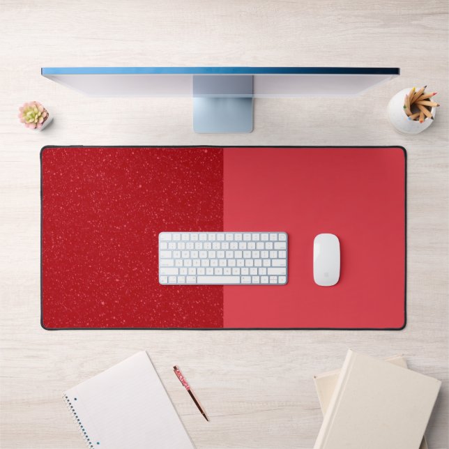 Custom Tomato Red Split Desk Mat – Bold & Clean (Office 1)