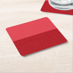 Custom Tomato Red Split Horizontal Paper Coaster