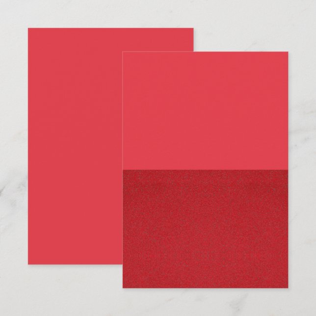 Custom Tomato Red Split Texture Thank You Card (Front/Back)
