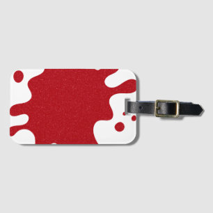 Custom Tomato Red & White Splash Luggage Tag
