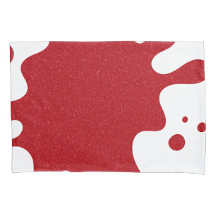 Custom Tomato Red & White Splash Pillowcase