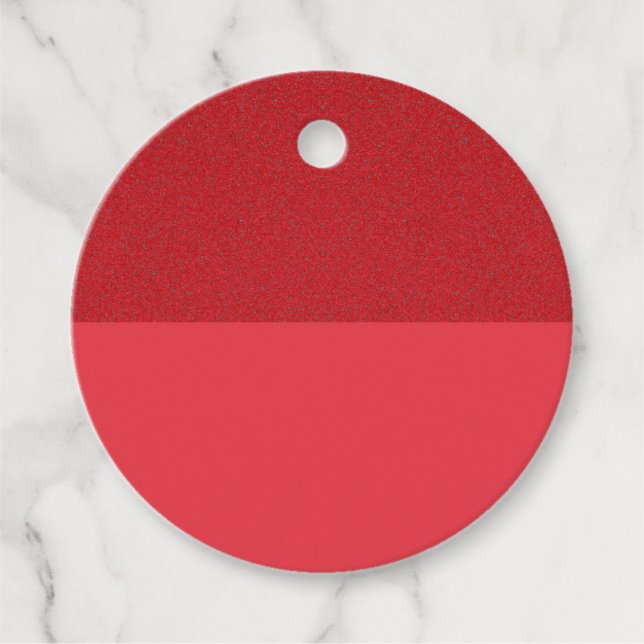 Custom Top Texture Round Favour Tag – Tomato Red (Front)