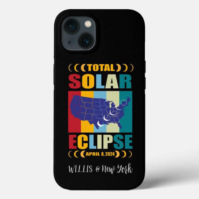 Custom Total Solar Eclipse 2024 iPhone Case (Back)