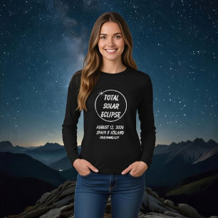Custom Total Solar Eclipse 2026 Spain Iceland T-Shirt