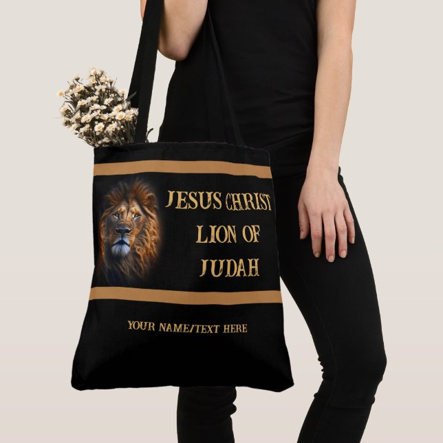 Custom Tote Bag Jesus Christ Lion Of Judah (Close Up)