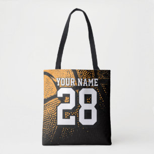 Custom tote bag with vintage basketball design