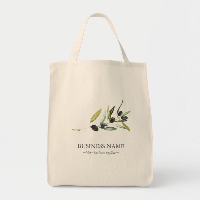 Custom Tote Bags Rustic Olive Branch (Front)