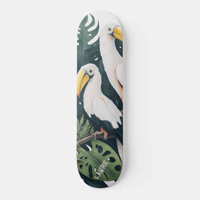 Custom Toucan birds monstera  Skateboard (Front)