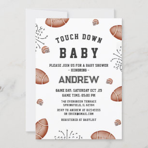 Custom Touchdown American football Baby Shower Invitation