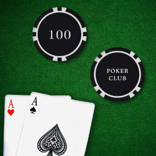 Custom Tournament Game Value 100 Black Poker Chips