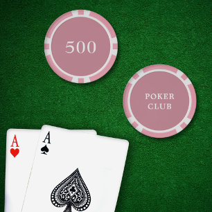 Custom Tournament Game Value 500 Pink Poker Chips