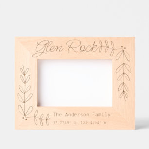 Custom Town & Family Name New Home Coordinates Eng Etched Frames