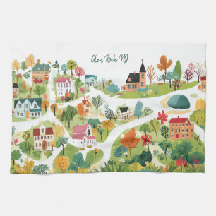 Custom Town Name New Home Gift Tea Towel