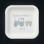 Custom Tractor Birthday Plates<br><div class="desc">Sweet Tractor plates for a truly one of a kind farm party!</div>
