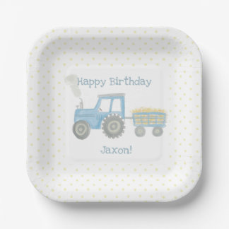 Custom Tractor Birthday Plates