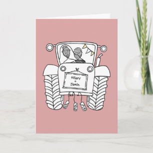 Custom Tractor Country Barn Rustic Wedding Card