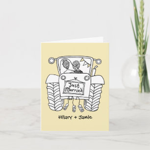 Custom Tractor Country Barn Rustic Wedding Card