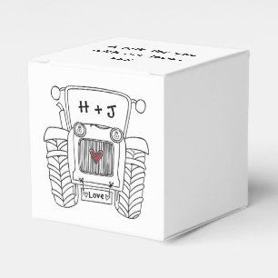 Custom Tractor Country Wedding Themed Favour Box