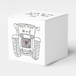 Custom Tractor Country Wedding Themed Favour Box