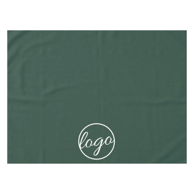 Custom Trade Show Business Logo Forest Green Tablecloth (Front (Horizontal))