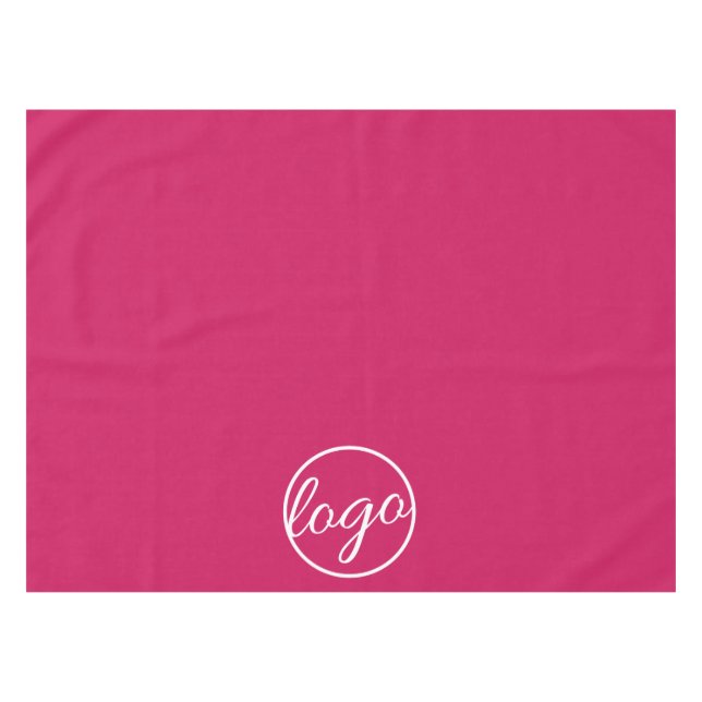 Custom Trade Show Business Logo Fuschia Hot Pink Tablecloth (Front (Horizontal))