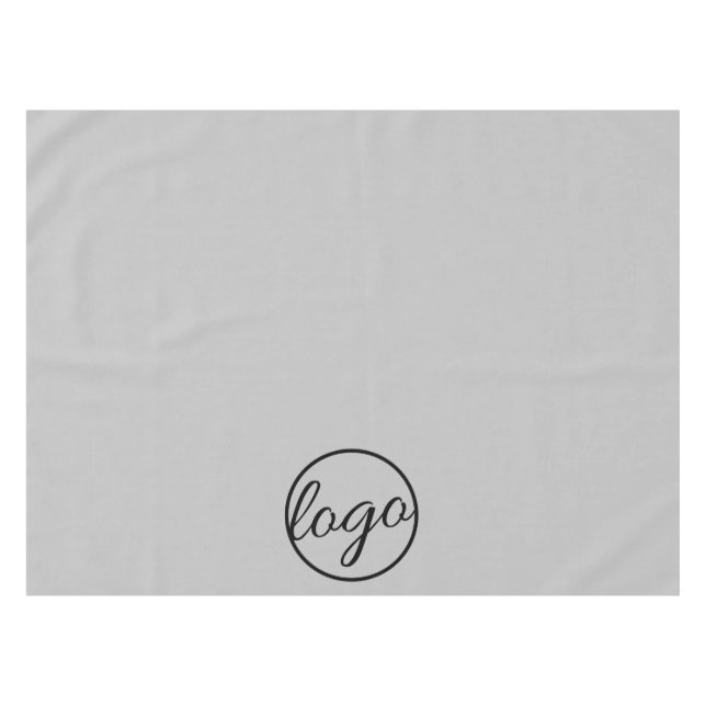 Custom Trade Show Business Logo Light Grey Tablecloth (Front (Horizontal))