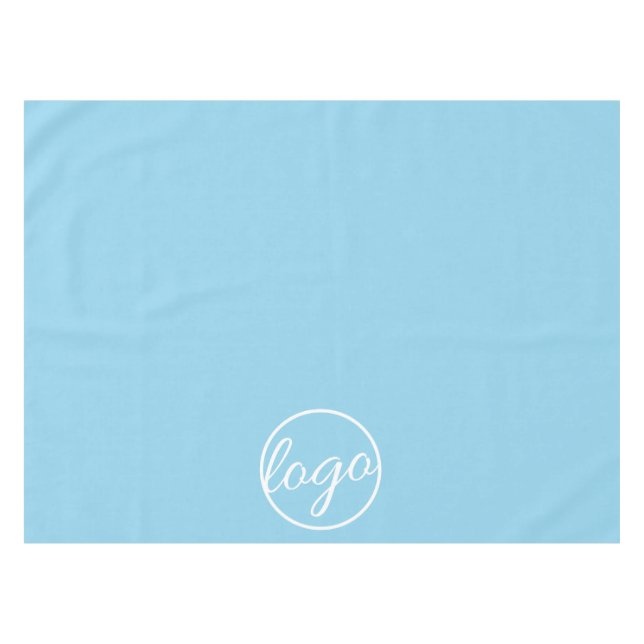 Custom Trade Show Business Logo Sky Blue Tablecloth (Front (Horizontal))
