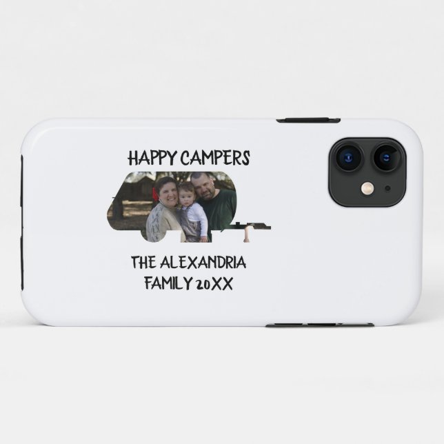 Custom trailer caravan family photo happy campers Case-Mate iPhone case (Back (Horizontal))
