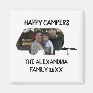 Custom trailer caravan family photo happy campers magnet