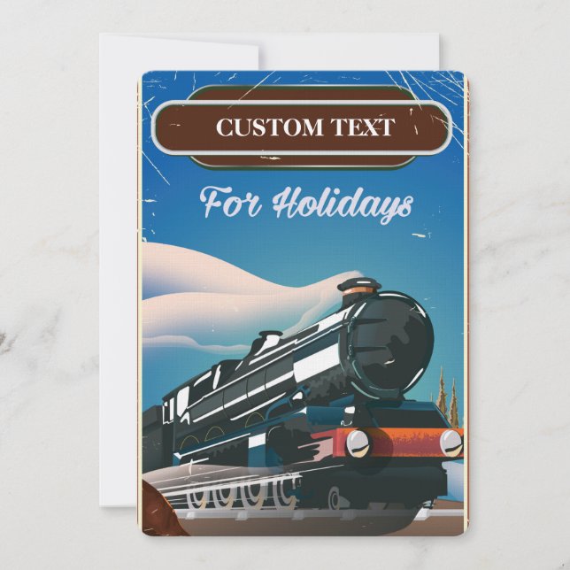 Custom Train travel poster Invitation (Front)