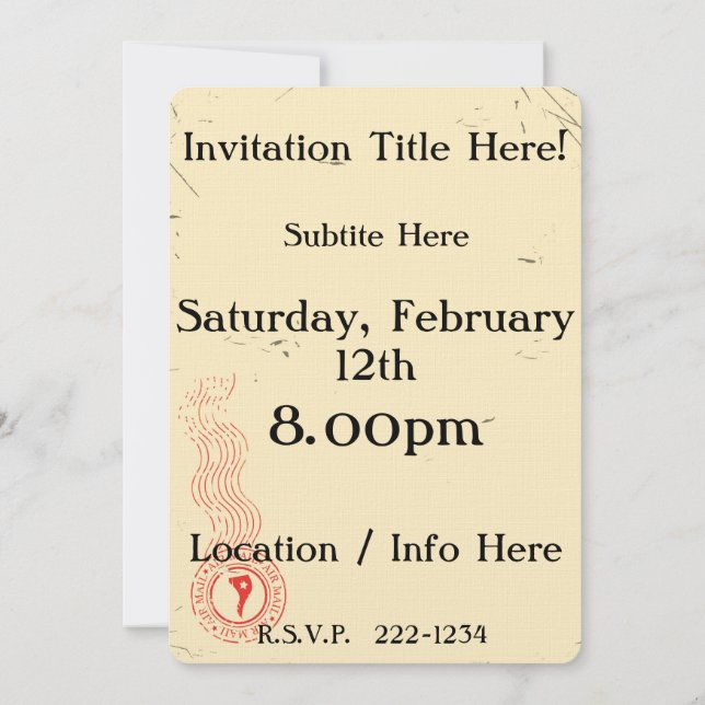 Custom Train vacation poster Invitation (Back)