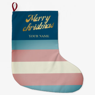 Custom transgender Christmas Stocking trans flag