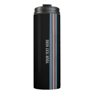 Custom Transgender Flag Colour Stripes LGBT Thermal Tumbler
