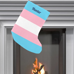 Custom Transgender Pride Flag Small Christmas Stocking