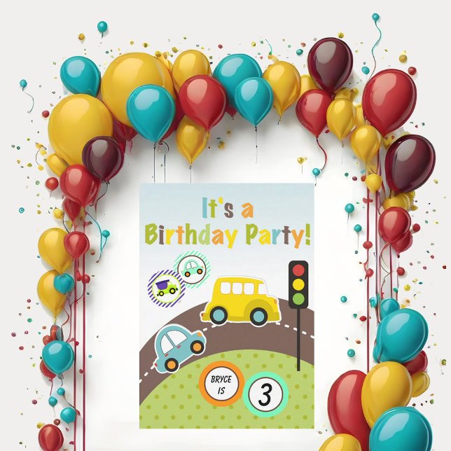 Custom Transportation Birthday Party Invitation (Creator Uploaded)