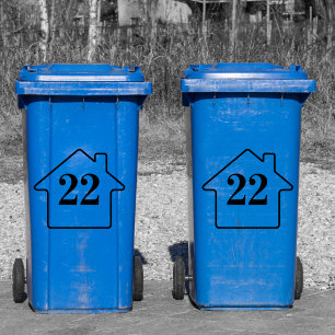 Custom Trash Garbage Recycling Bin Address Number