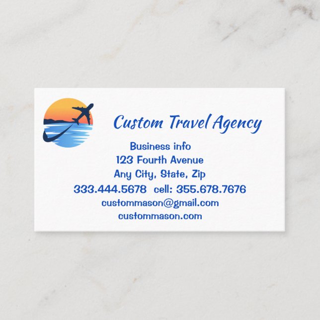 Custom Travel Agency Cruise Vacations Business Car Business Card (Front)