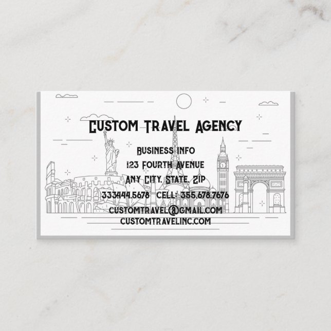 Custom Travel Agency Cruise Vacations Business Car Business Card (Front)