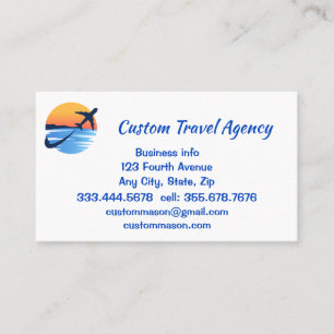 Custom Travel Agency Cruise Vacations Business Car Card