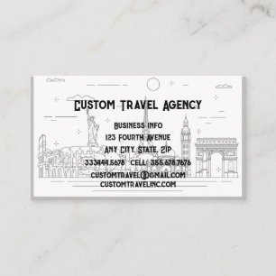 Custom Travel Agency Cruise Vacations Business Car Card
