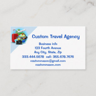 Custom Travel Agency Cruise Vacations  Business Card