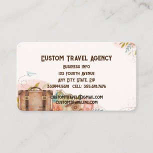 Custom Travel Agency Cruise Vacations  Business Card